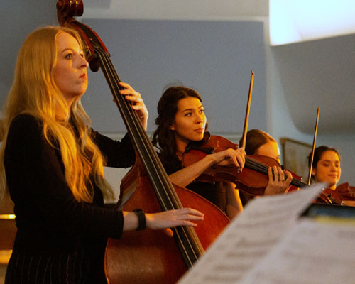 Image of a musician with an instrument.
