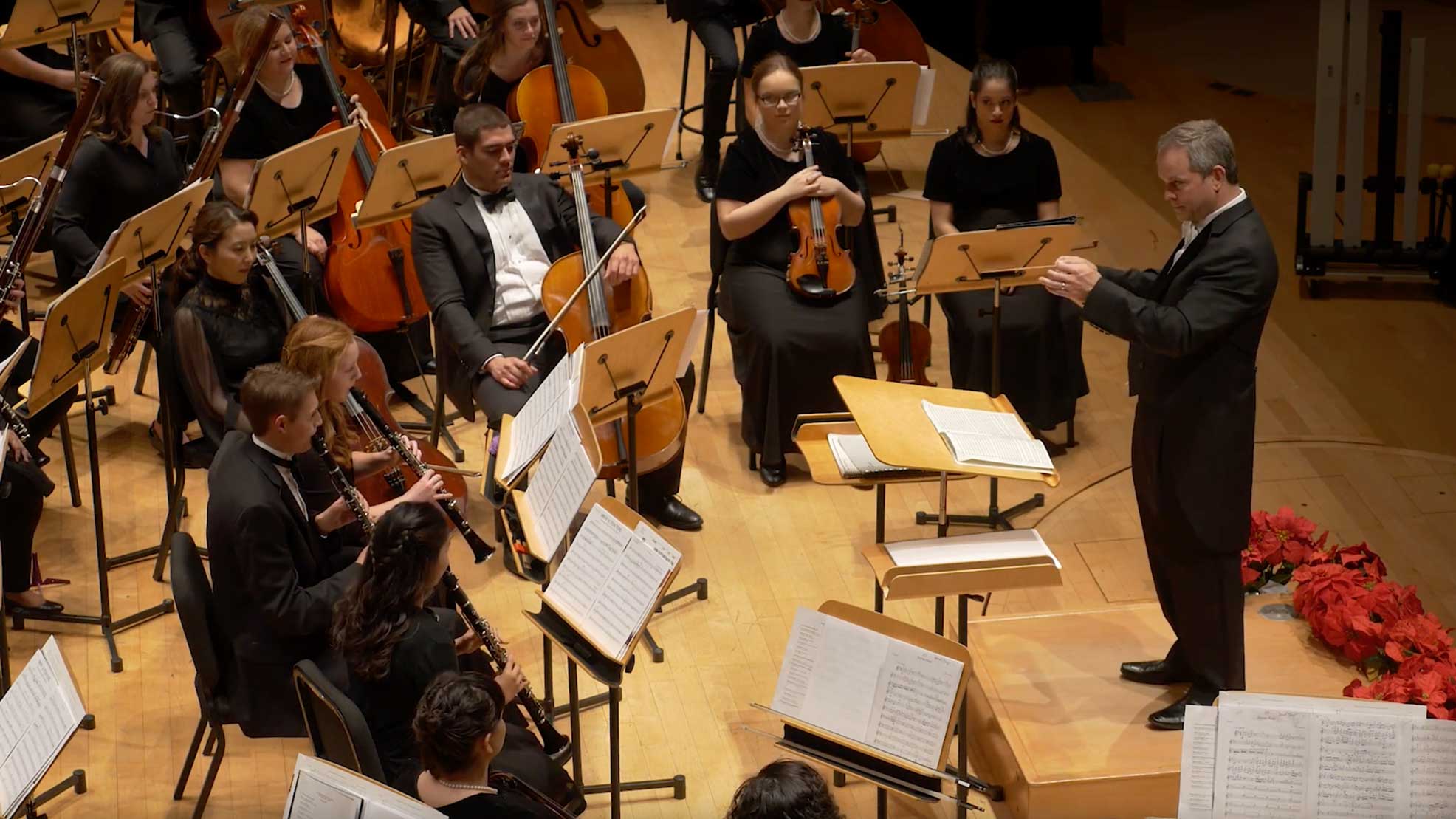 Concordia Wind Orchestra performing on stage