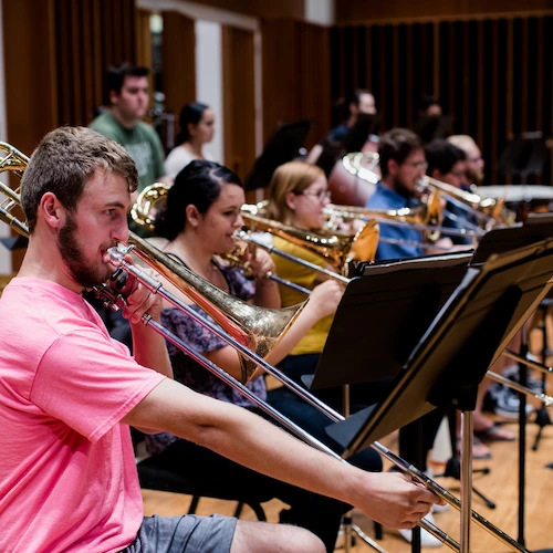 Image of a musician with an instrument.