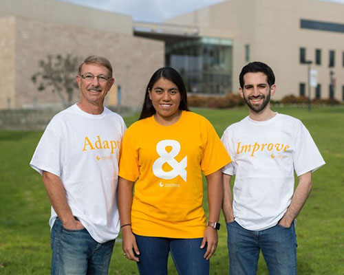 Andy Grimalda, Berenice Samperio, and Tom Mueller