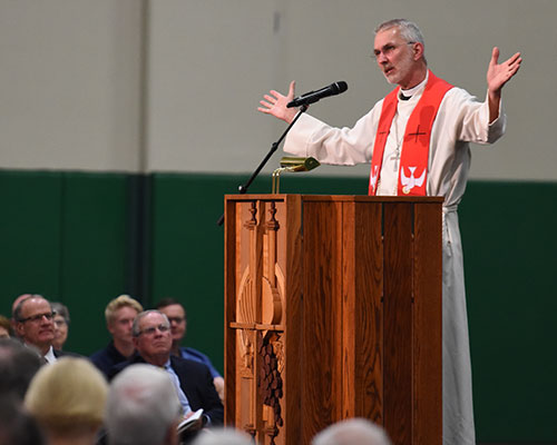 Rev. Dr. Mark Brighton giving a sermon