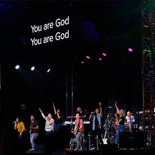 Songs of worship and praise fill the U.S. Bank Stadium in Minneapolis, Minnesota for the 2019 National Youth Gathering.