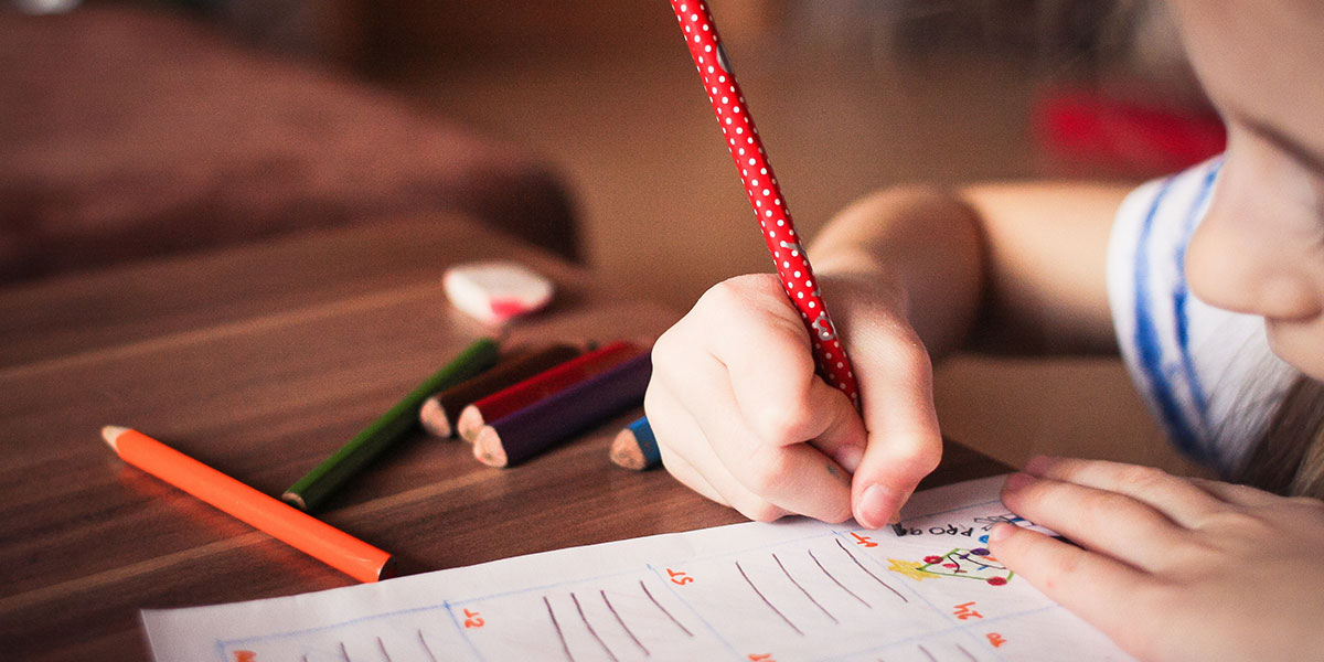 Girl doing homework