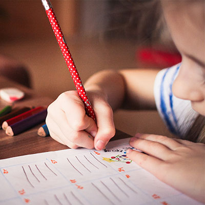 Girl doing homework