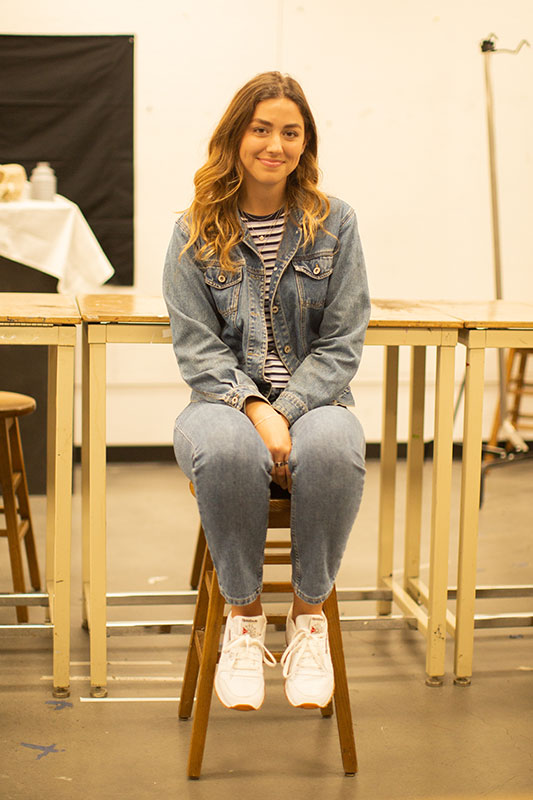 Isabella Jackson sitting in art classroom