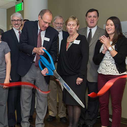 President Krueger cutting the red tape for new facilities