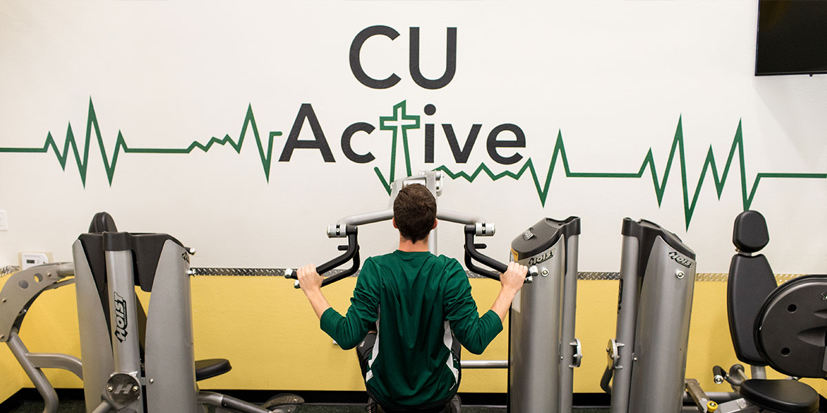 Student working out at CU Active