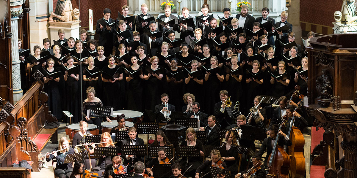 Music students performing in Wittenberg, Germany