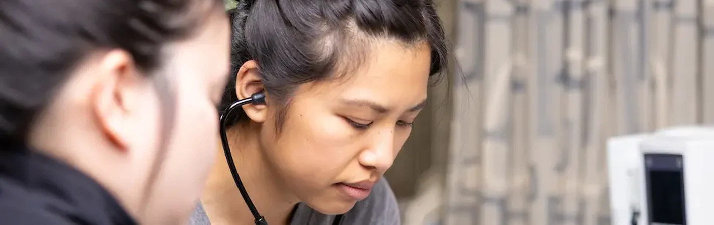 Concordia University Irvine ABSN Nursing Student with a stethoscope