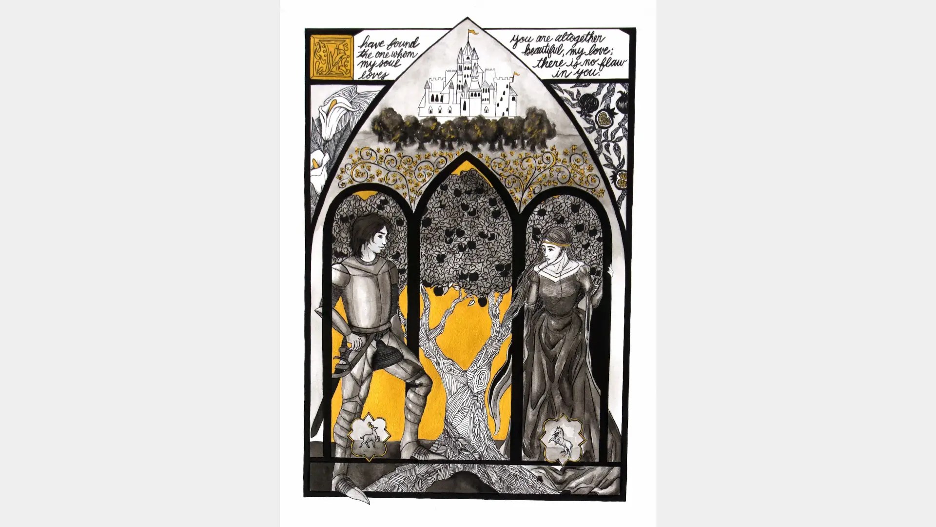 A drawing of a man and a woman