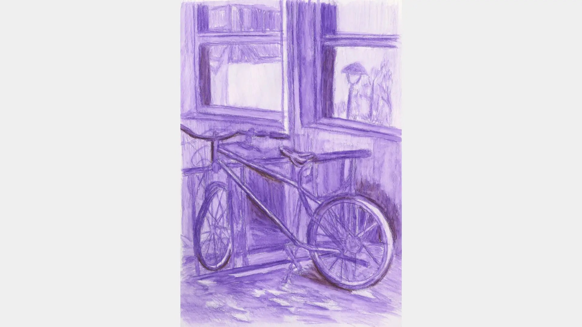 A drawing of a bicycle