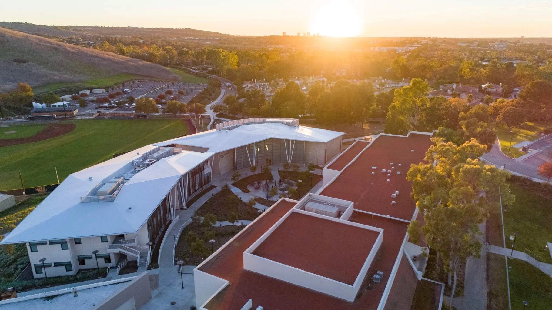 Borland-Manske Center at sunset