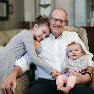 President Krueger sitting with his family