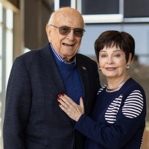 A man and woman standing together