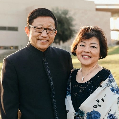 A man and woman standing together