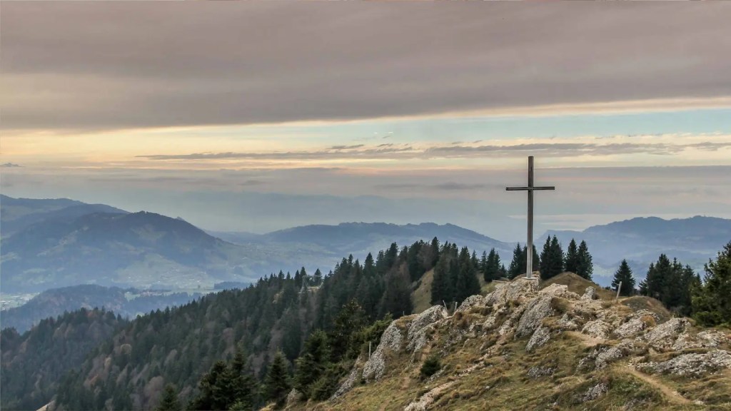A cross on a hill