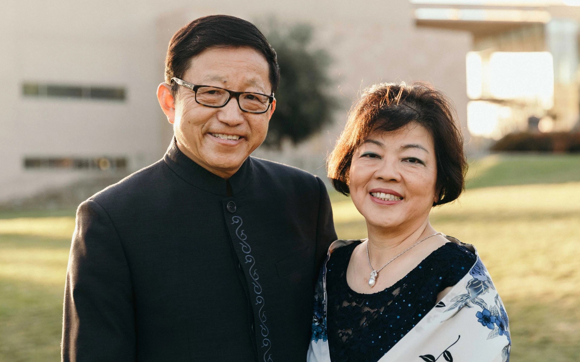 A man and woman smiling for a picture