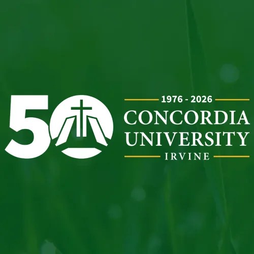 A logo on a green background