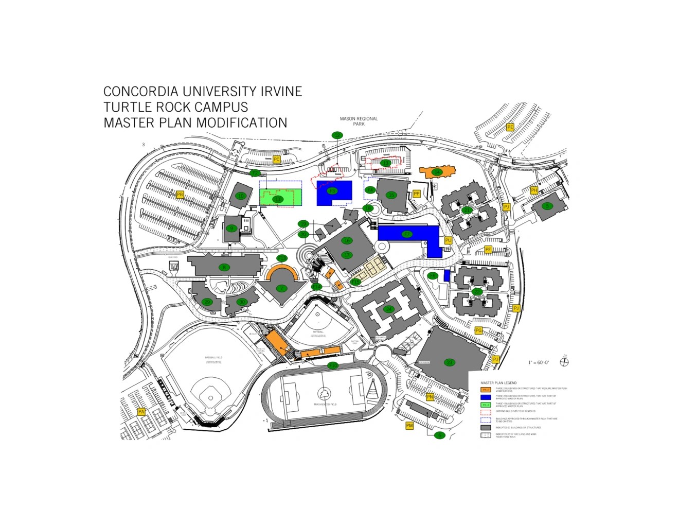 A map of a university campus