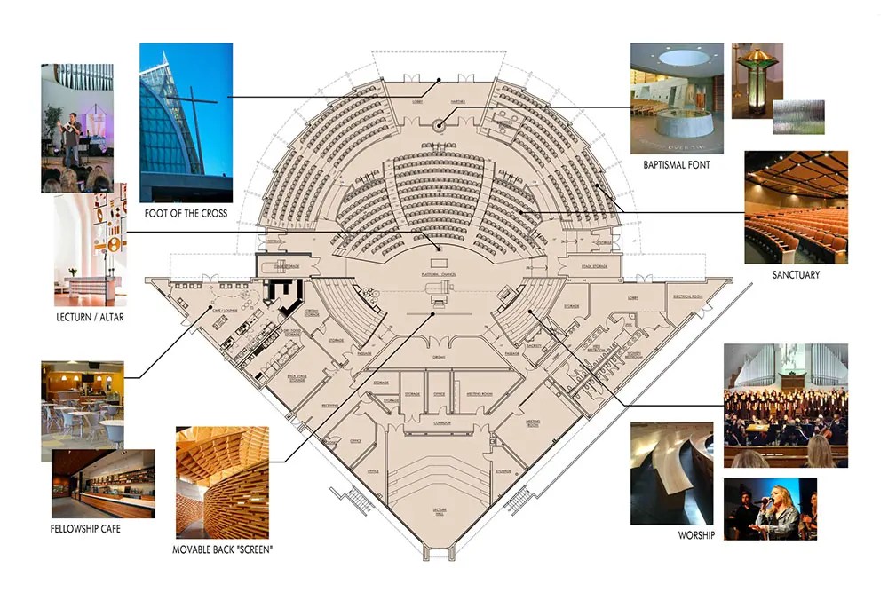 A diagram of a building