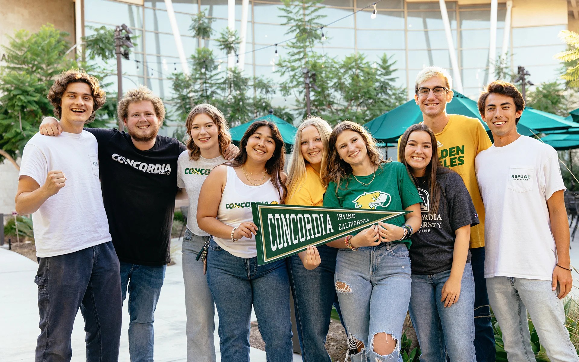 A group of people posing for a photo