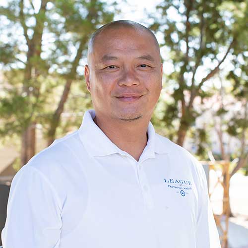 A man in a white shirt