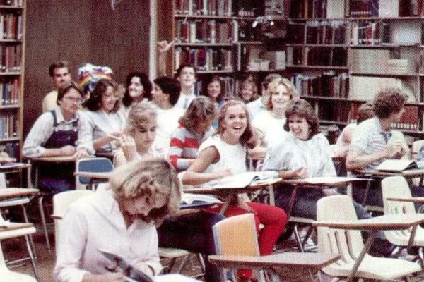 A group of people in a classroom