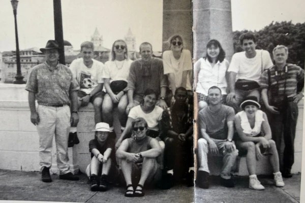 A group of people posing for a photo