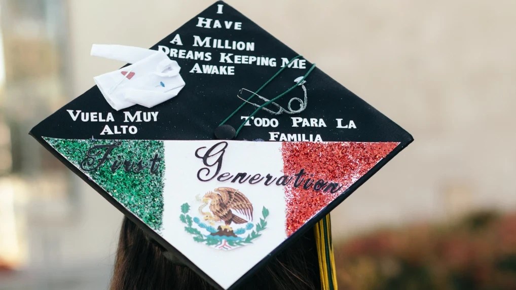 A person wearing a graduation cap