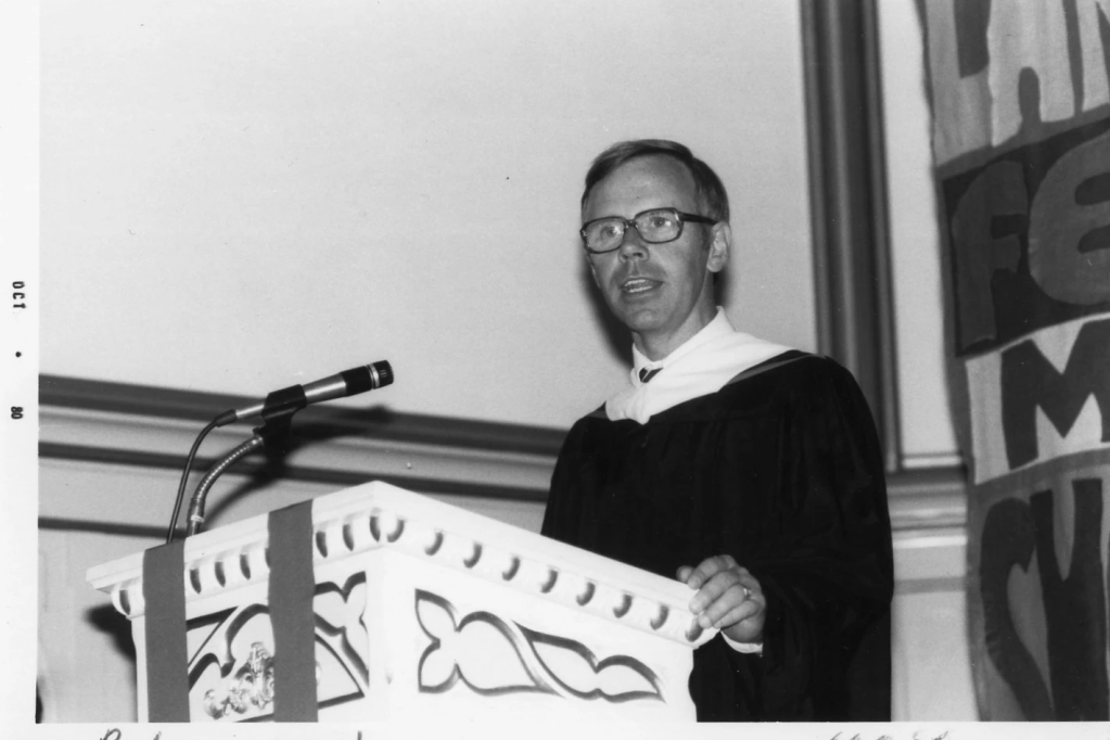 A man standing at a podium