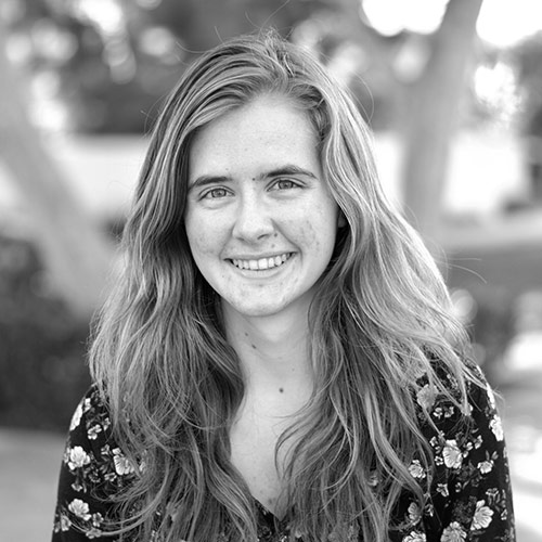 A woman smiling at camera