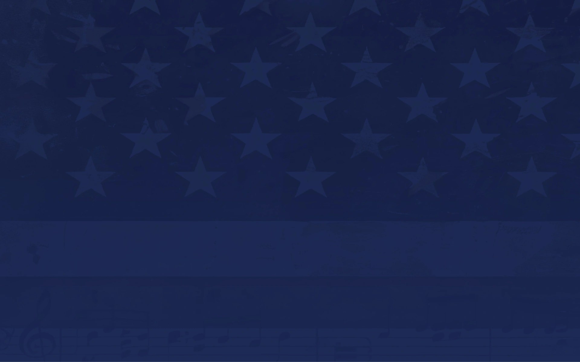 A blue background with stars and notes