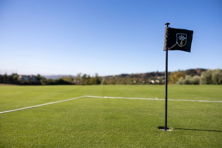 A flag on a golf course