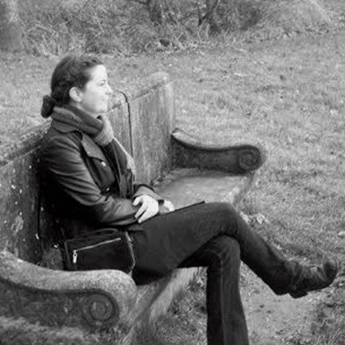 A woman sitting on a bench