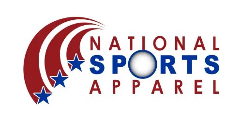 A logo with red and blue text