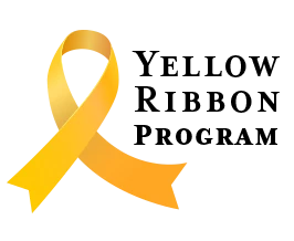 A yellow ribbon on a black background