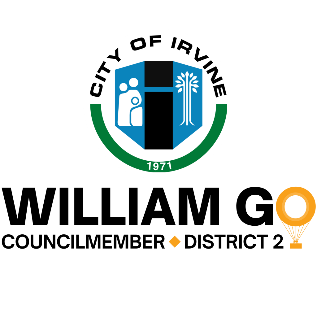 A logo on a black background