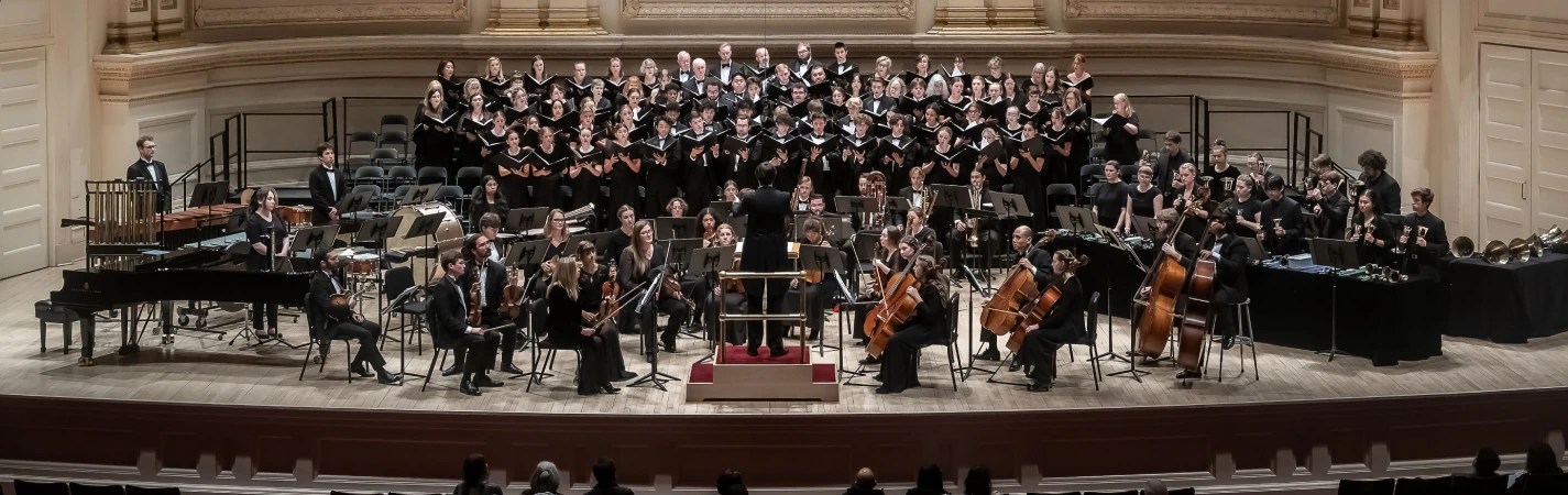Concordia’s musicians took the stage at Carnegie Hall in New York City on May 9. Photo courtesy of Michael Violago Photography.