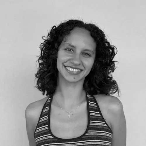 A woman smiling at camera