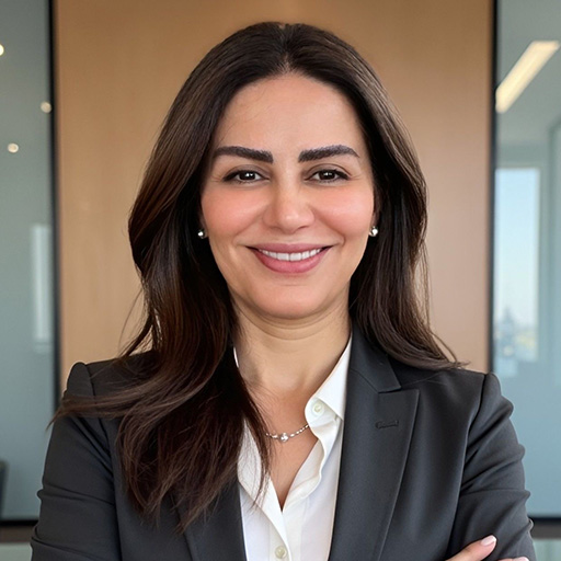A woman smiling at camera
