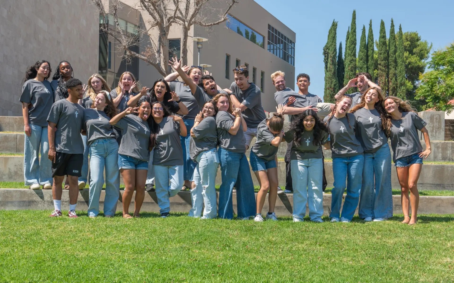 A group of people posing for a photo