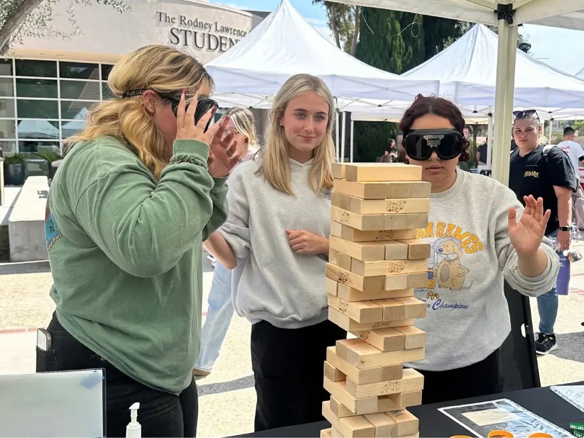 A group of people playing a game