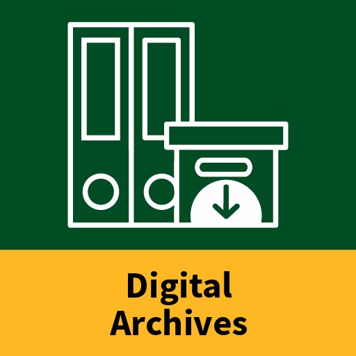 A white line drawing of a file and a box