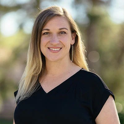 A woman in a black shirt