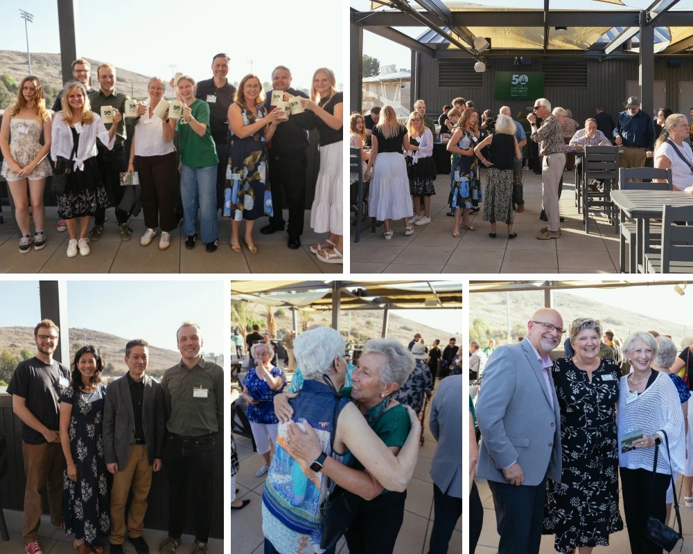 A collage of people posing for a photo