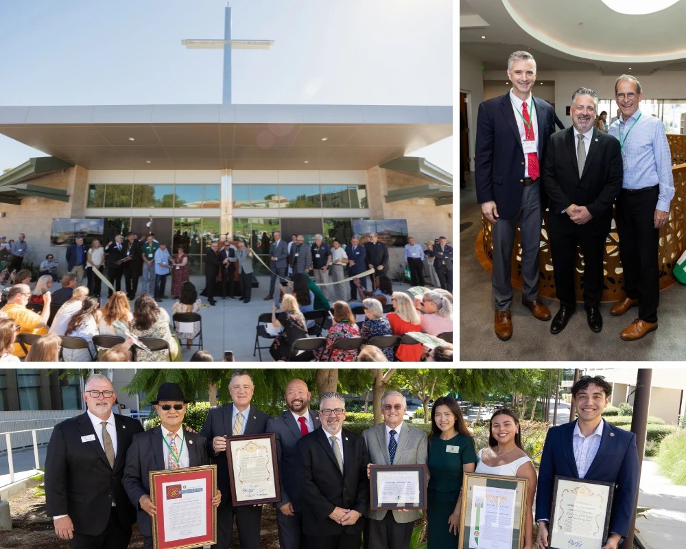 A collage of people holding certificates