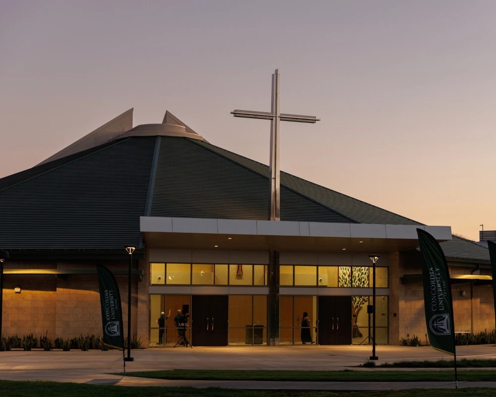 A building with a cross on top