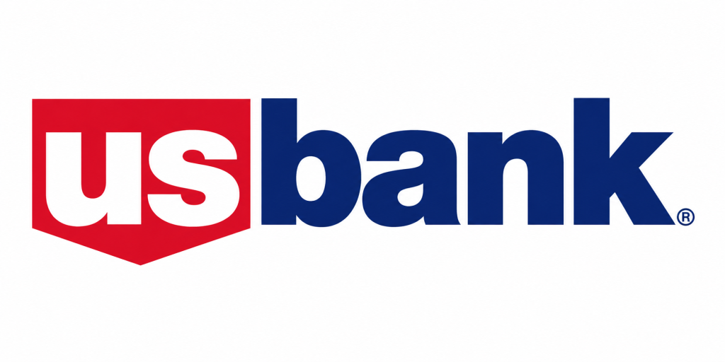 A blue and red logo