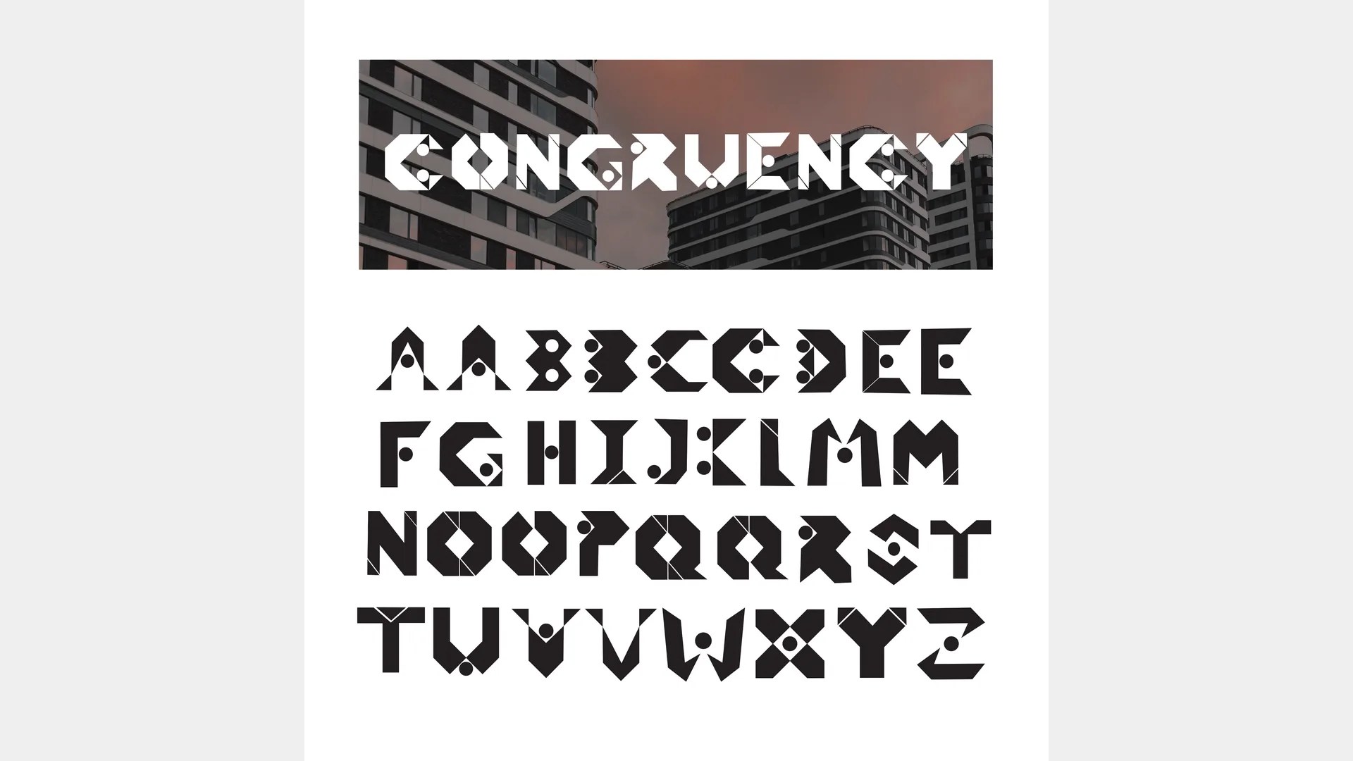 Black geometric alphabet for the Congruency typeface