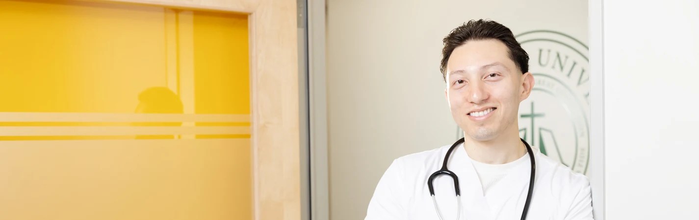 A man wearing a stethoscope